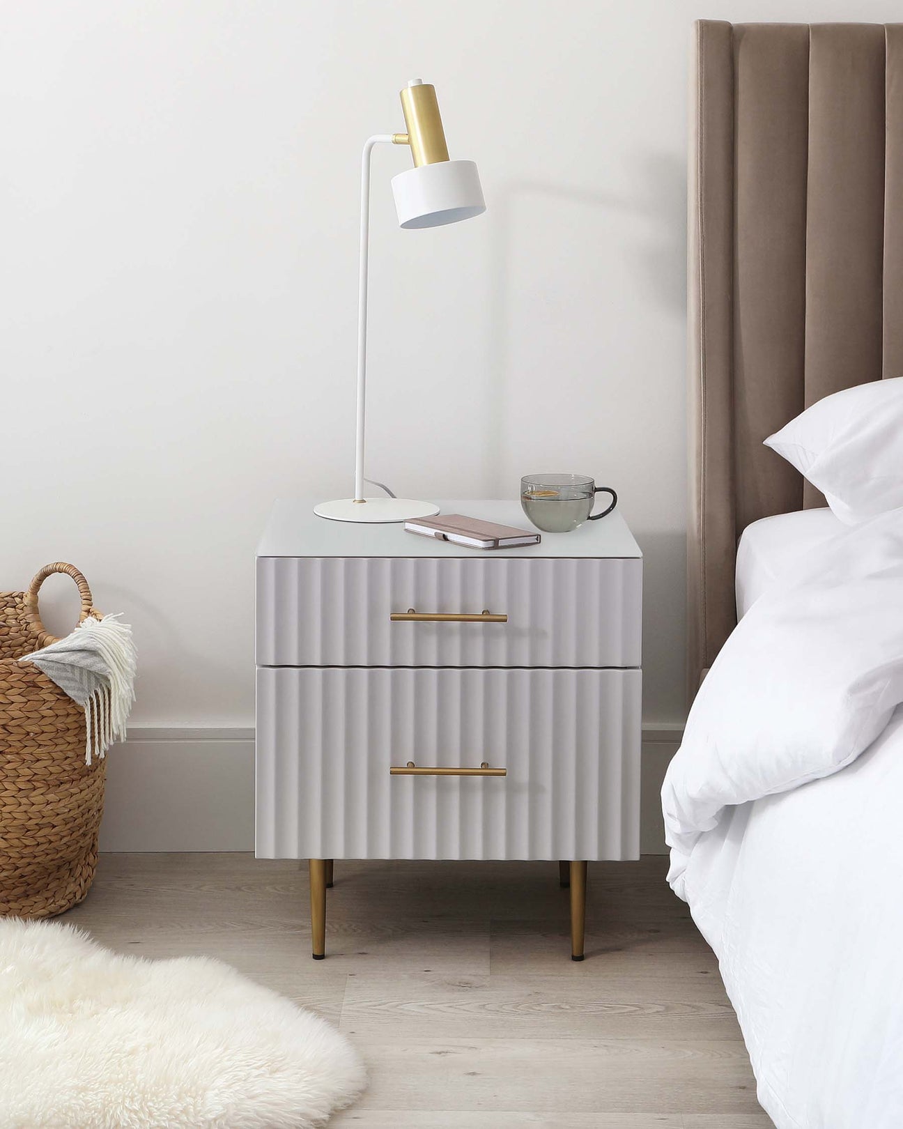 Albury Light Grey Bedside Table Bedside Tables