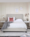 Amalfi Light Grey Faux Leather King Size Bed With Storage