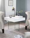 Aria White Wood Effect Laminate And Glass Side Table