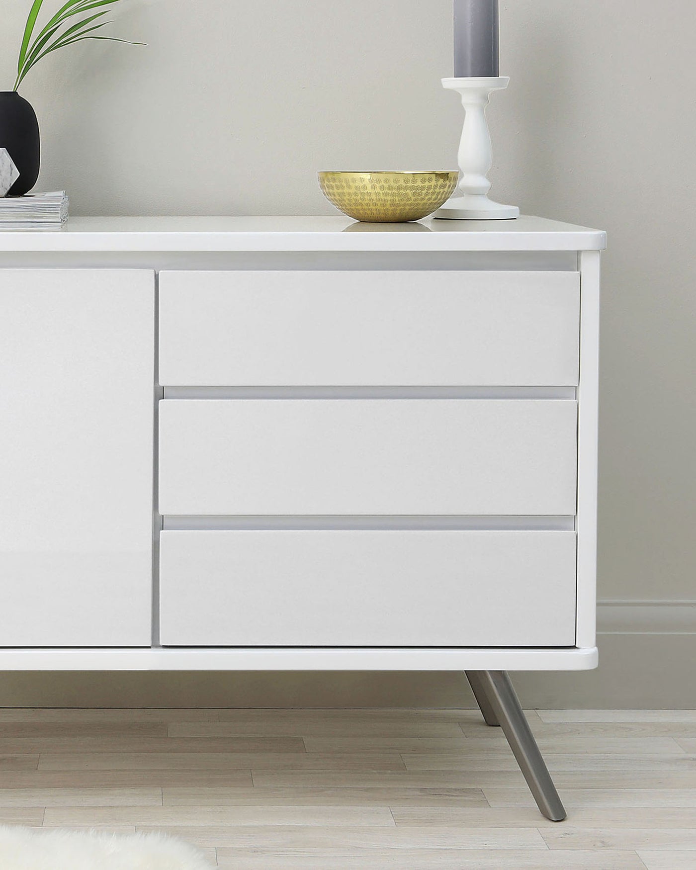 Assi Compact White Gloss Sideboard