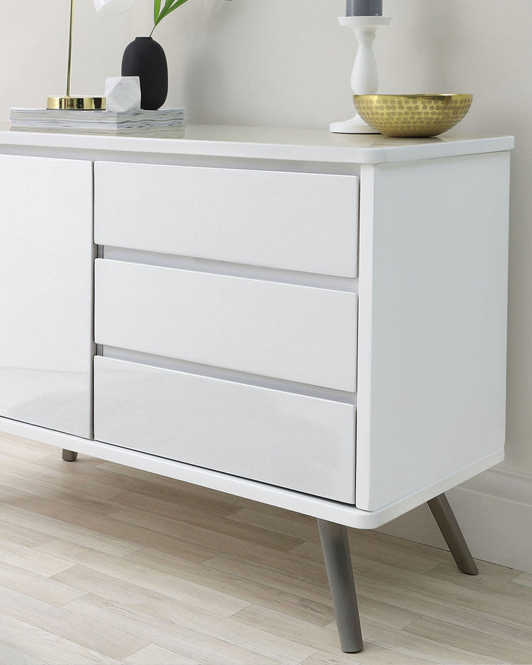 Assembled White High Gloss Sideboard By Danetti assembled-white-high-gloss-sideboard-by-danetti