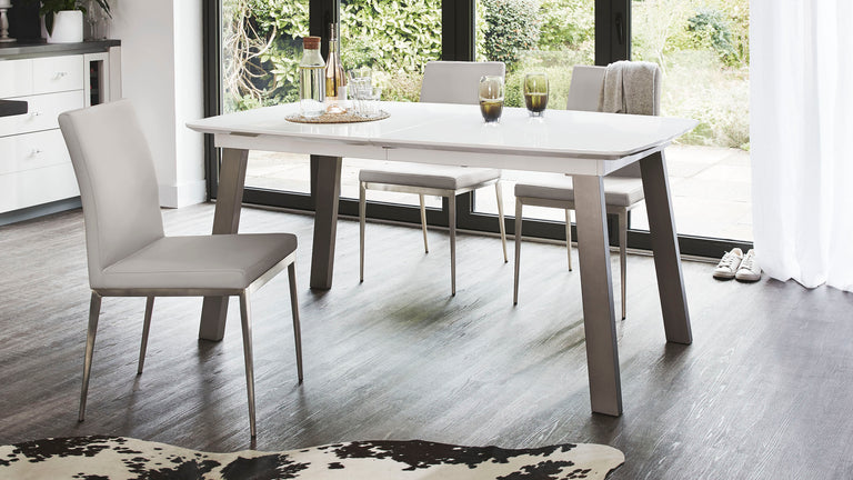 assi white gloss extending and lucia dining set