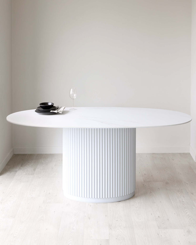 Modular Flutee Table Austin Ceramic fluted dining table | Danetti