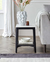 banks ceramic with black wood side table white marble