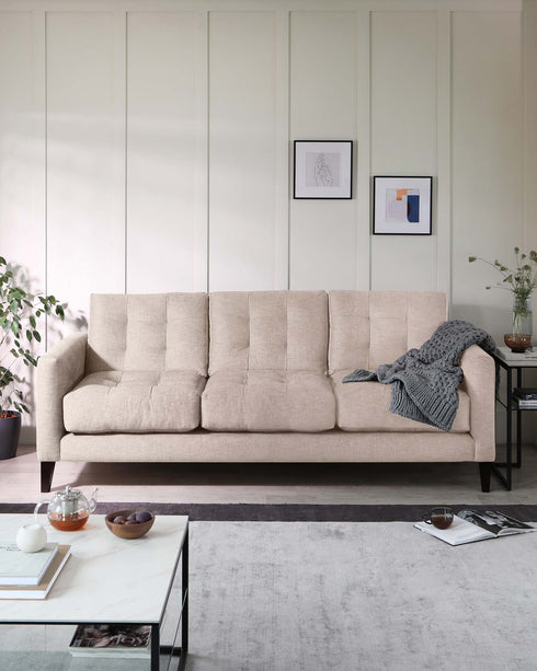 blake 3 seater fabric sofa genius linen mix natural