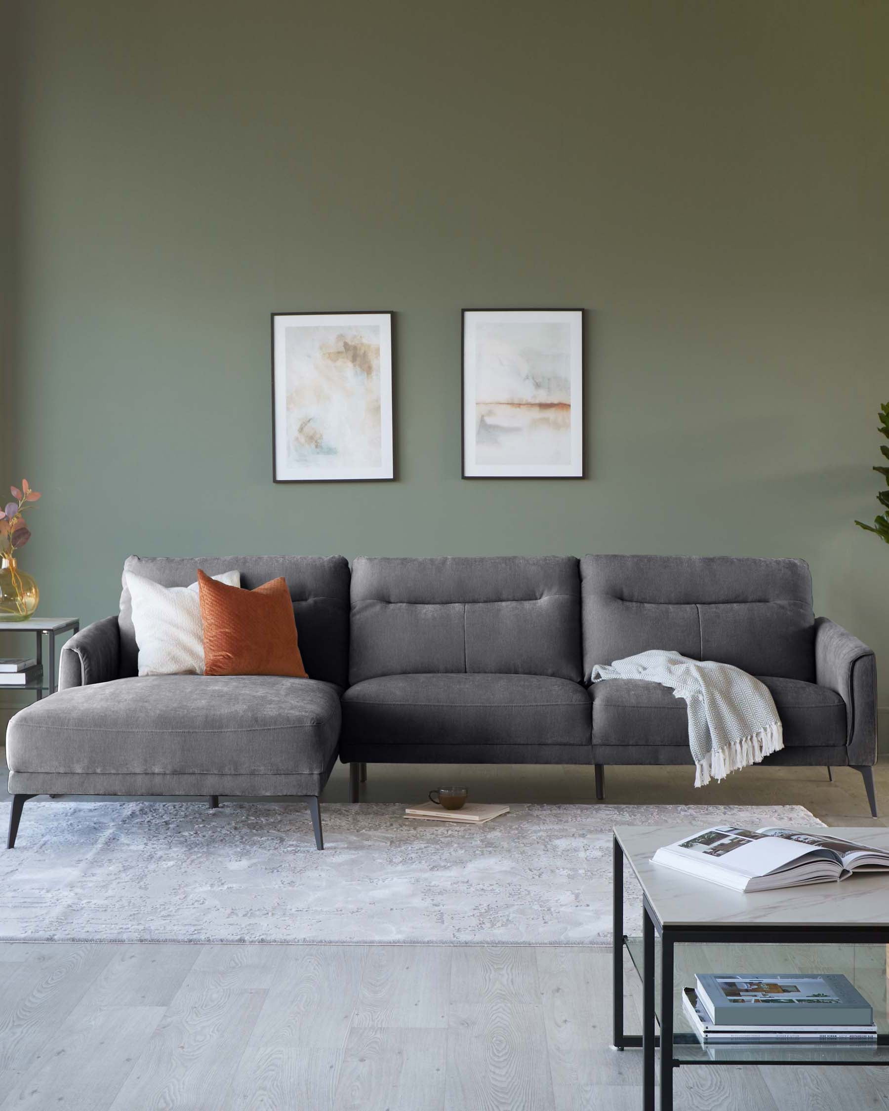 Coffee Table Grey Couch With Blue Accent Chairs Brooks Dark Grey