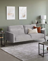 brooks 3 seater fabric pleat sofa grey