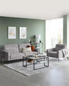 Brooks Light Grey Fabric Sofa and Armchair Bundle