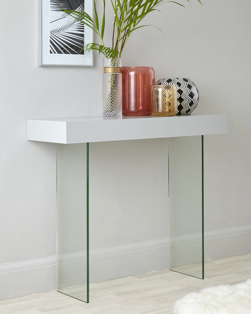 Aria Grey Oak And Glass Console Table