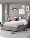 carina velvet double bed with storage light grey