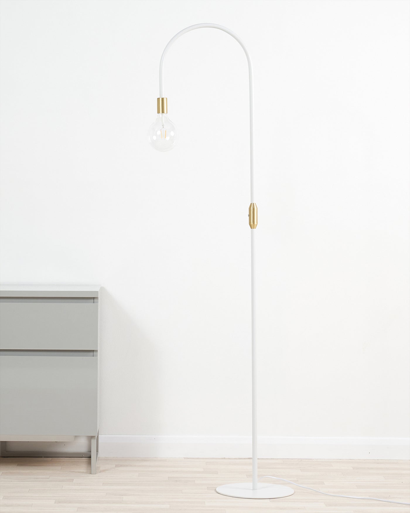Carmel White And Brass Floor Lamp