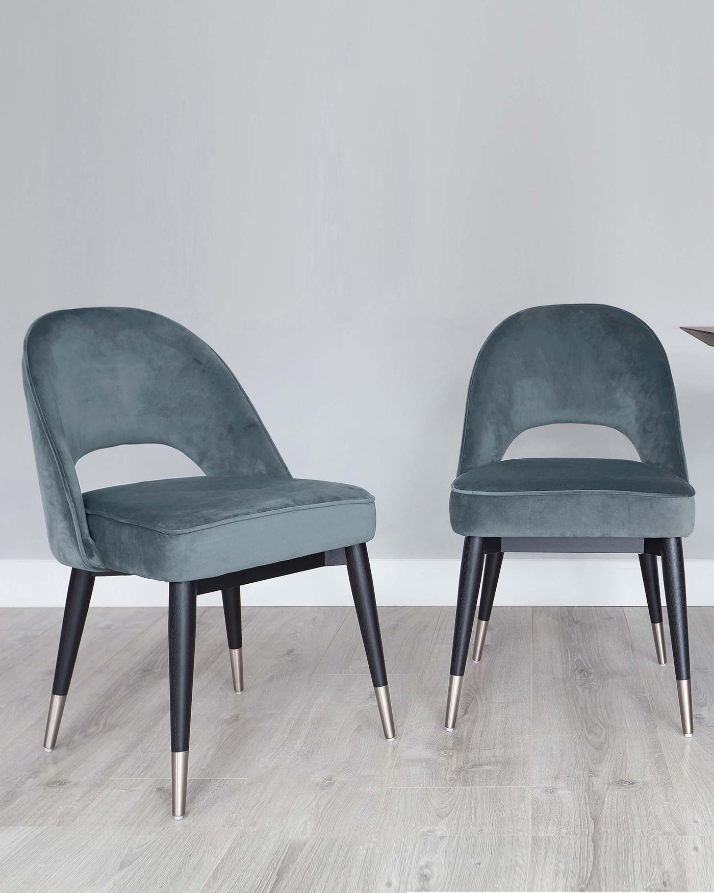 Clover Blue Grey Velvet Dining Chair - Set of 2
