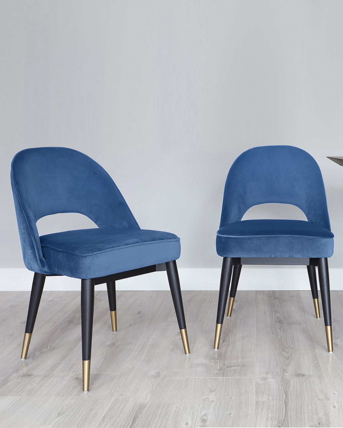 Clover Dark Blue Velvet Dining Chair - Set Of 2
