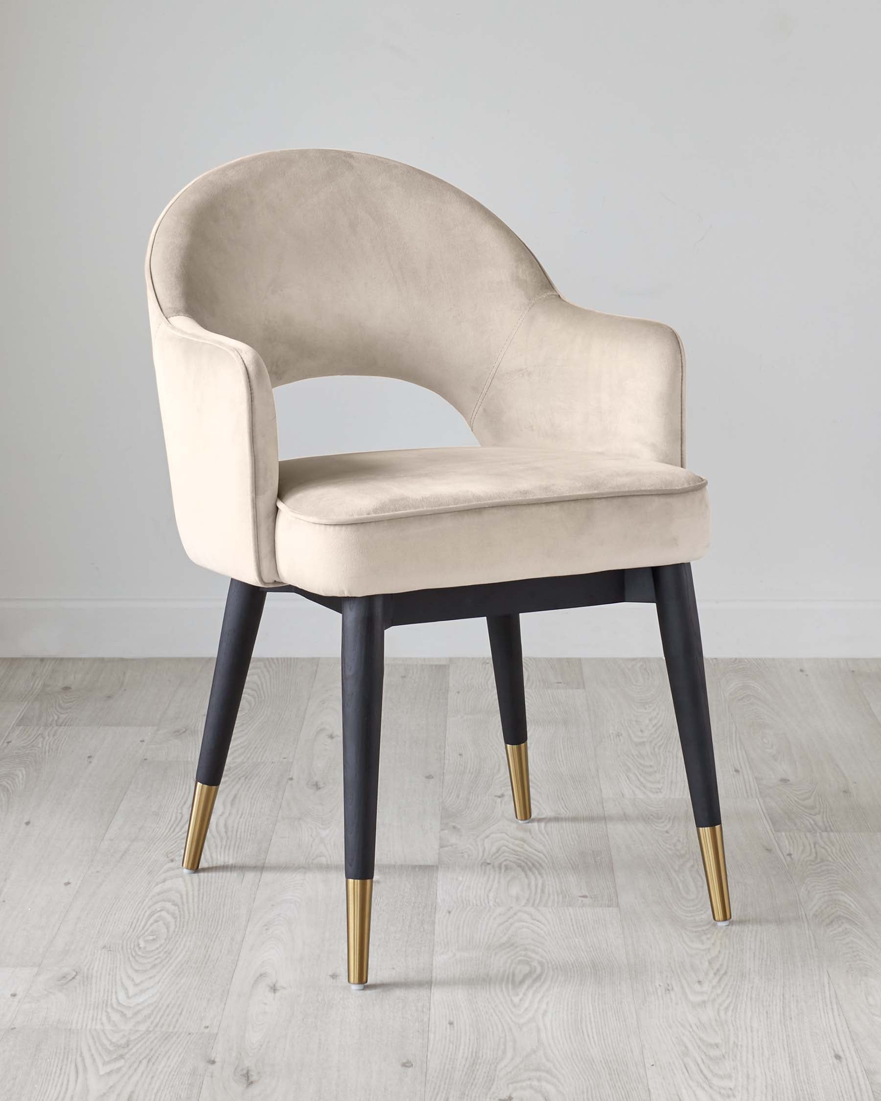Clover Champagne Velvet Dining Armchair by Danetti