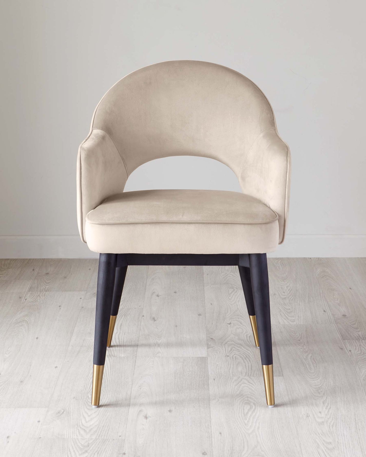 Clover Champagne Velvet Dining Armchair by