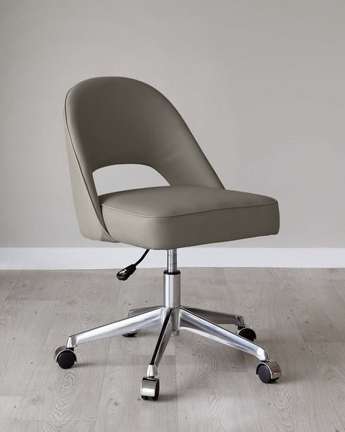 Clover Dark Grey Faux Leather Office Chair