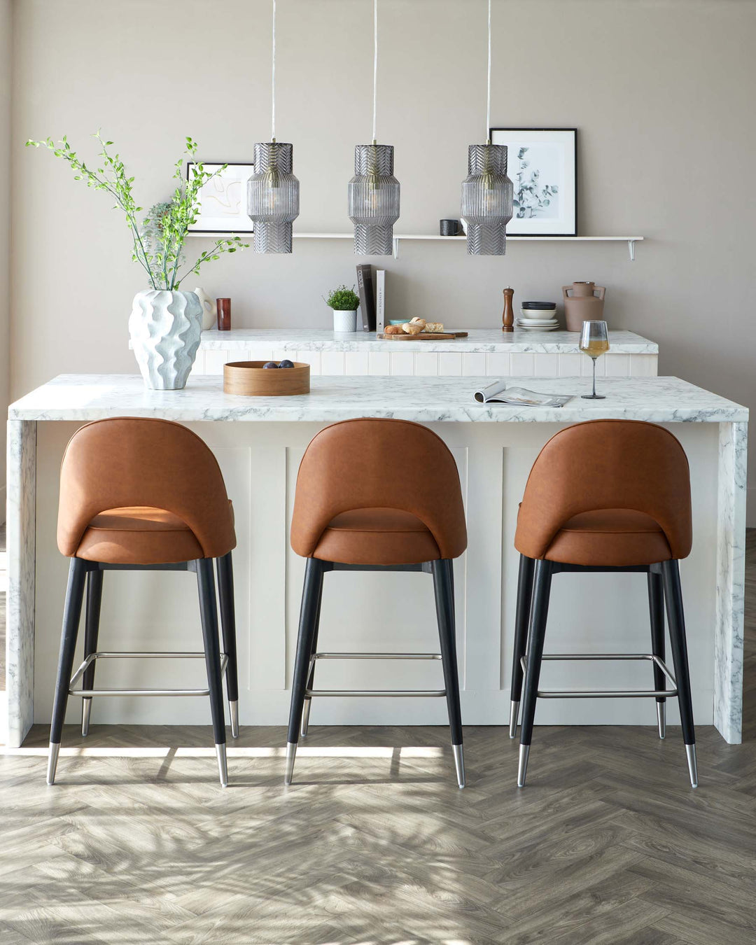 Luxe Leather Bar Stools by