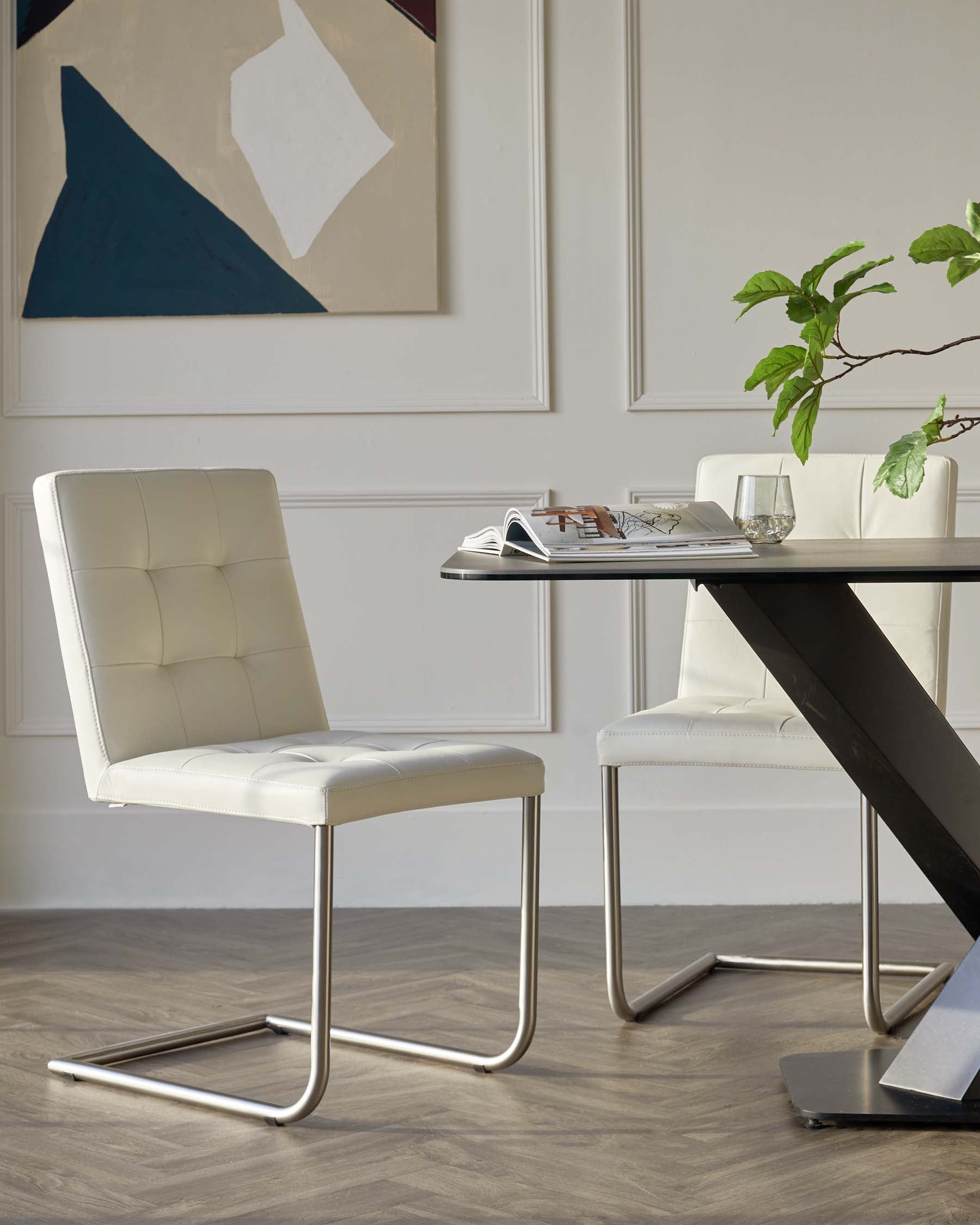 Danni Black Leather Dining Chairs by