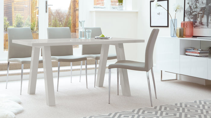Zen Grey Gloss And Elise 6 Seater Dining Set