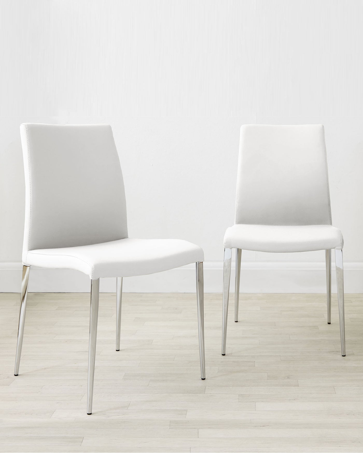 Elise White Faux Leather And Chrome Dining Chair - Set Of 2