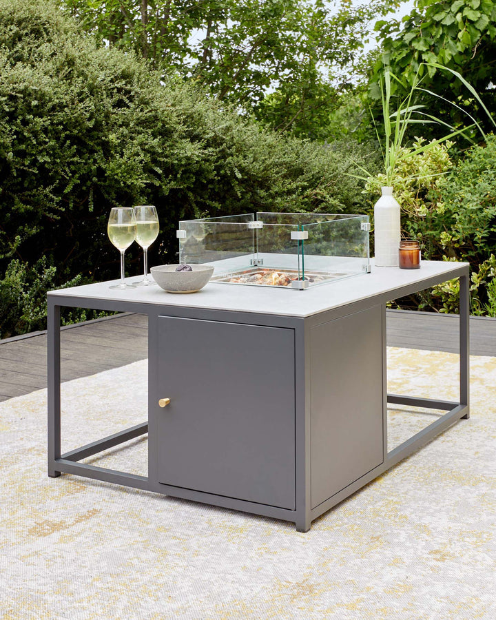 Ember Grey Ceramic Firepit Table by Danetti