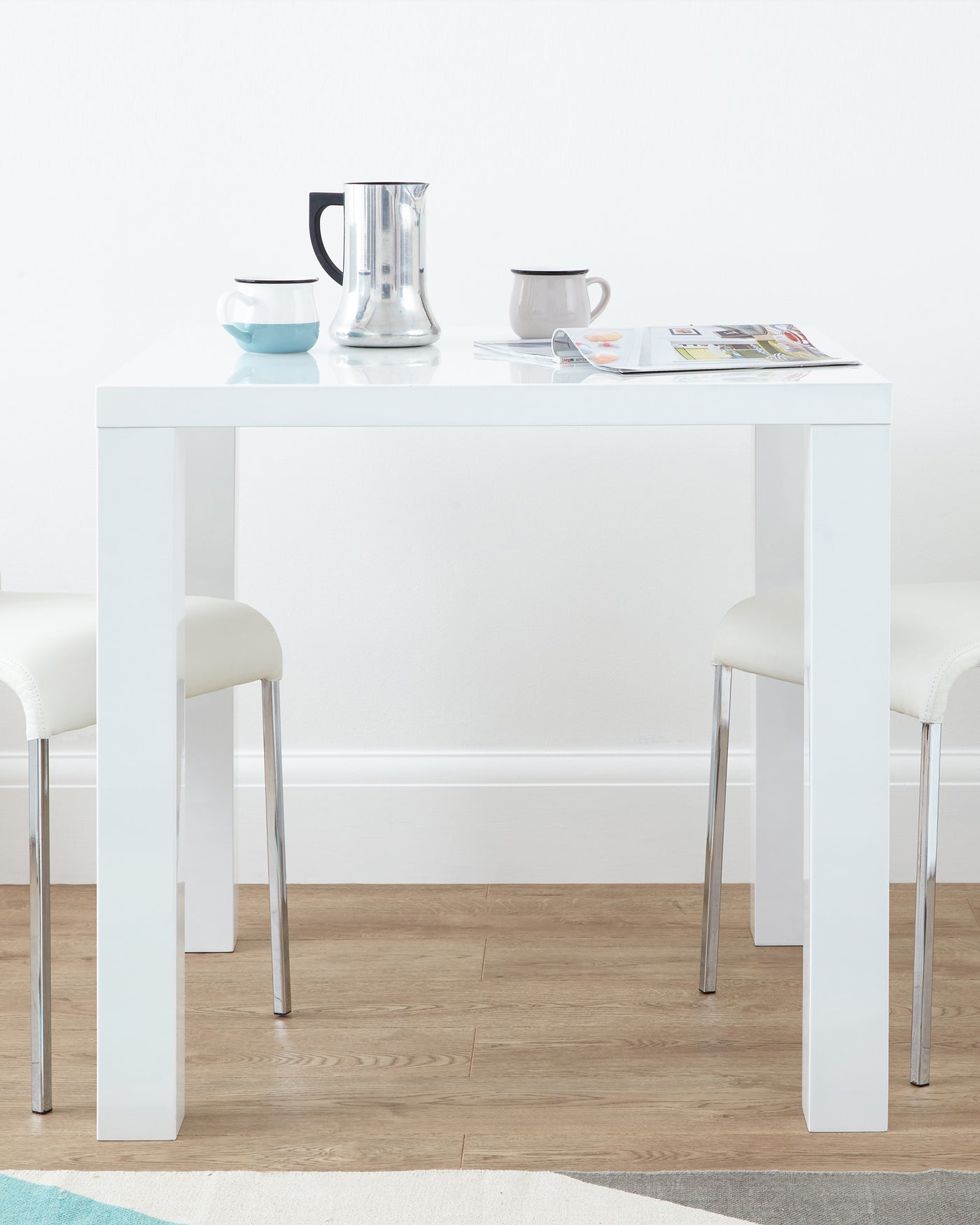 Fern White Gloss 2 Seater Dining Table