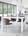 Fern White Gloss 6 Seater Dining Table