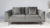 florence velvet black leg 2 seater sofa light grey