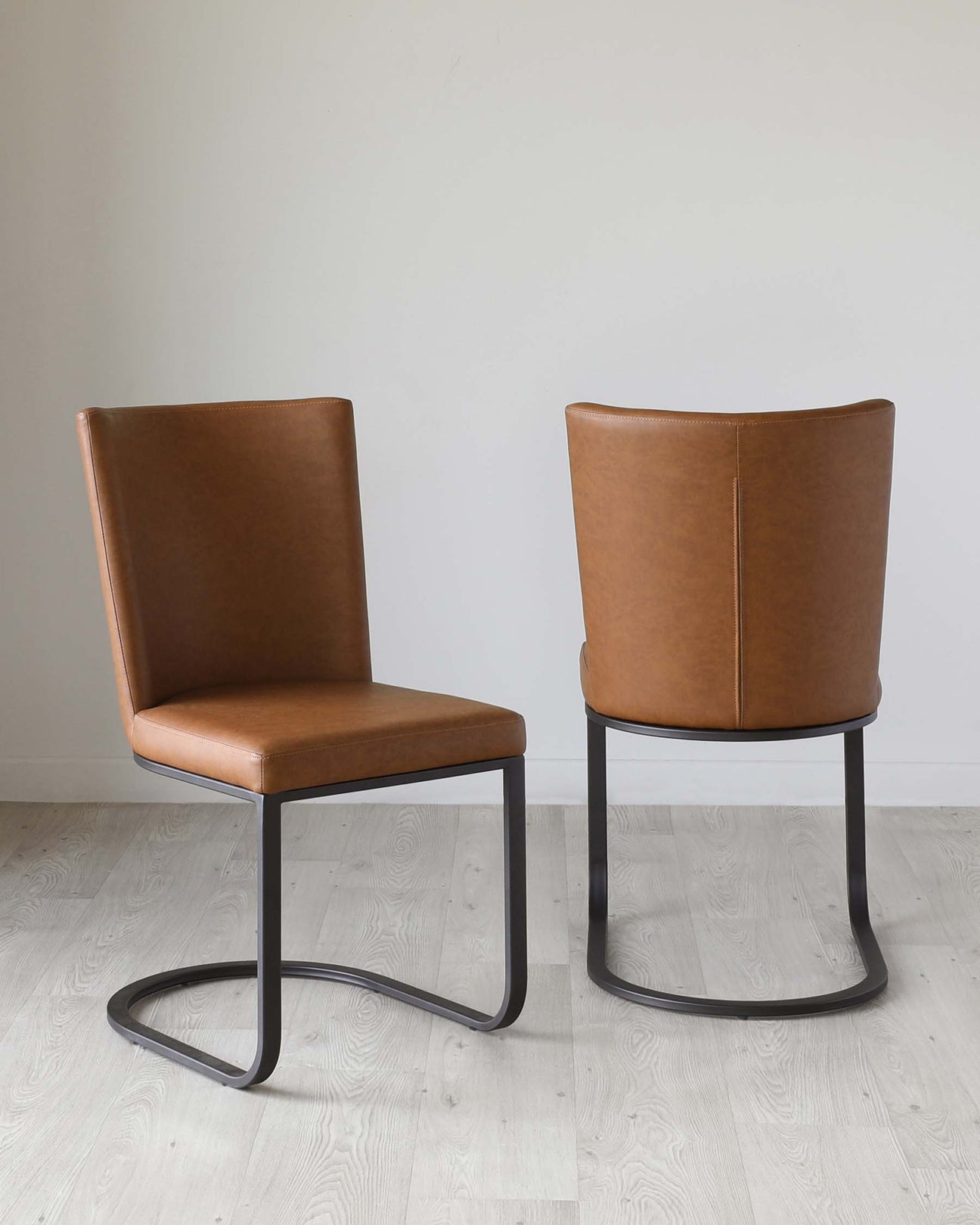Form Tan Faux Leather Dining Chair Set of 2