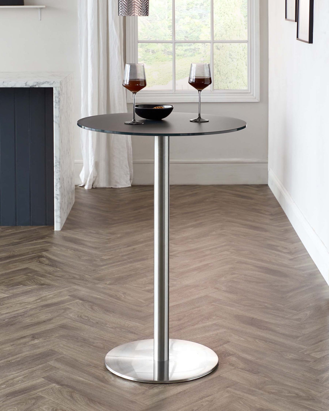 Grande Dark Grey Frosted Glass 2 Seater Bar Table