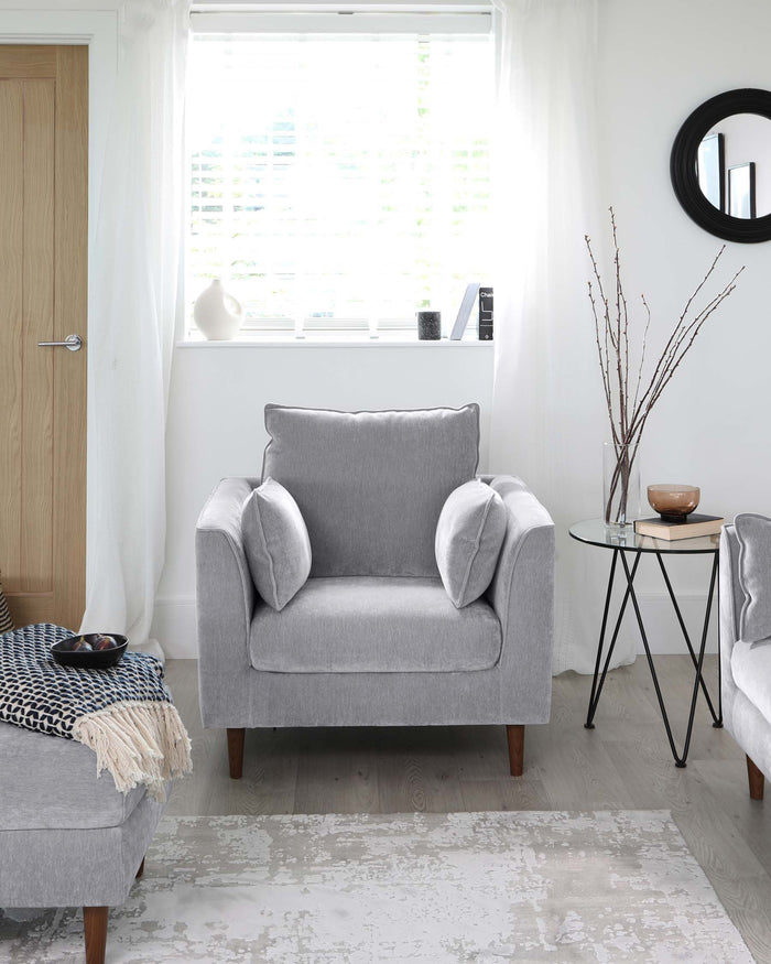 harley fabric armchair mid grey