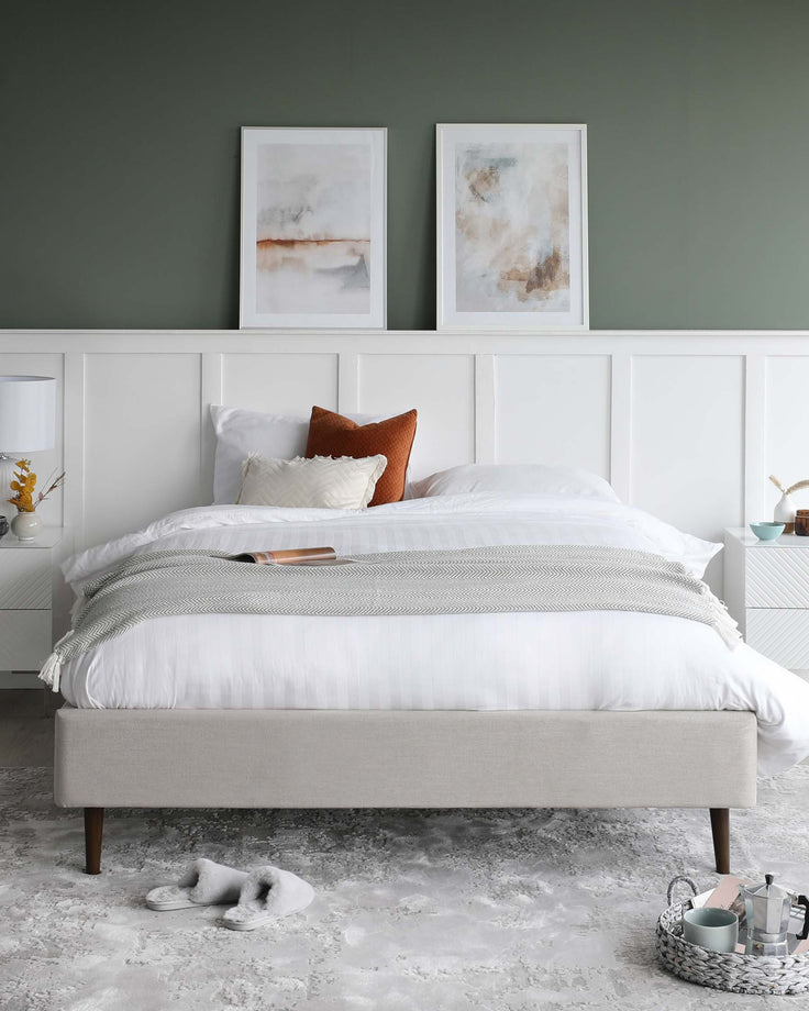 harlow double fabric bed