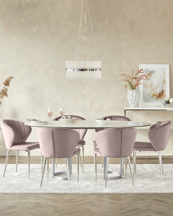 Harper Blush Pink Velvet Dining Chair