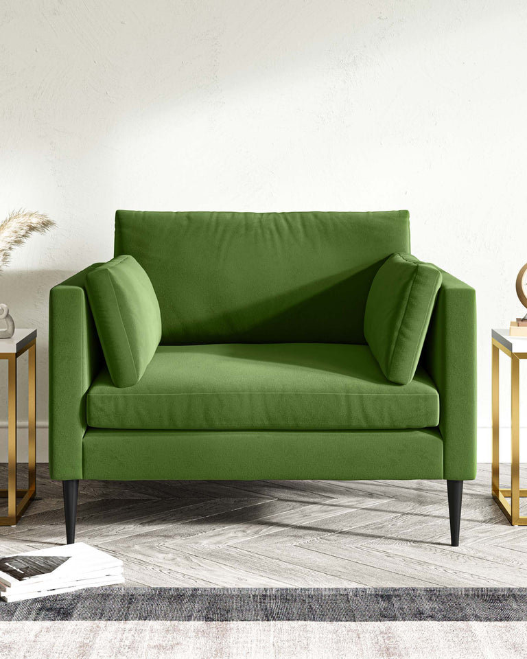 hooper velvet armchair green