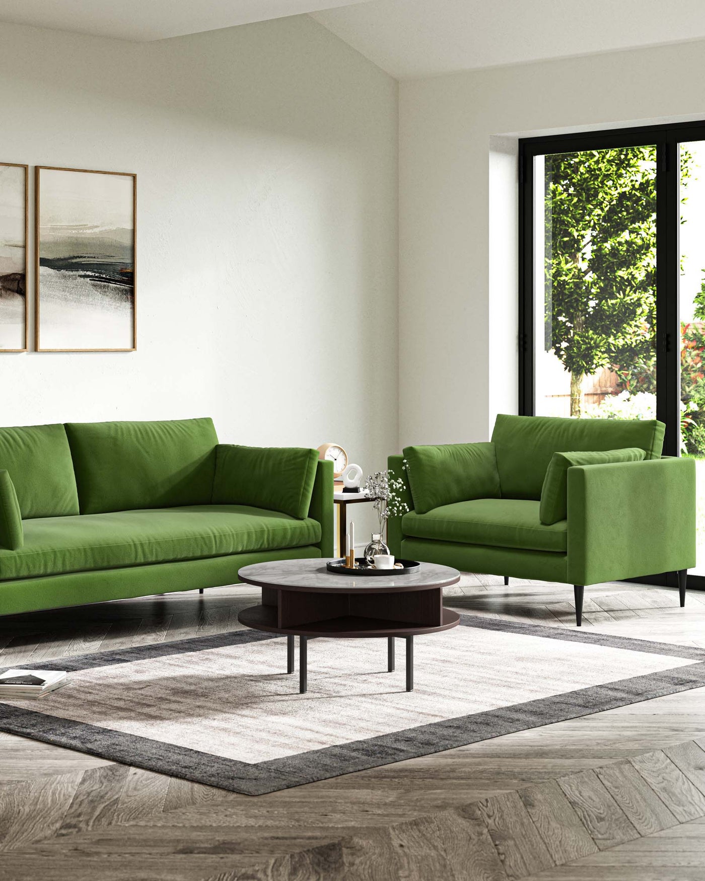 hooper velvet armchair green