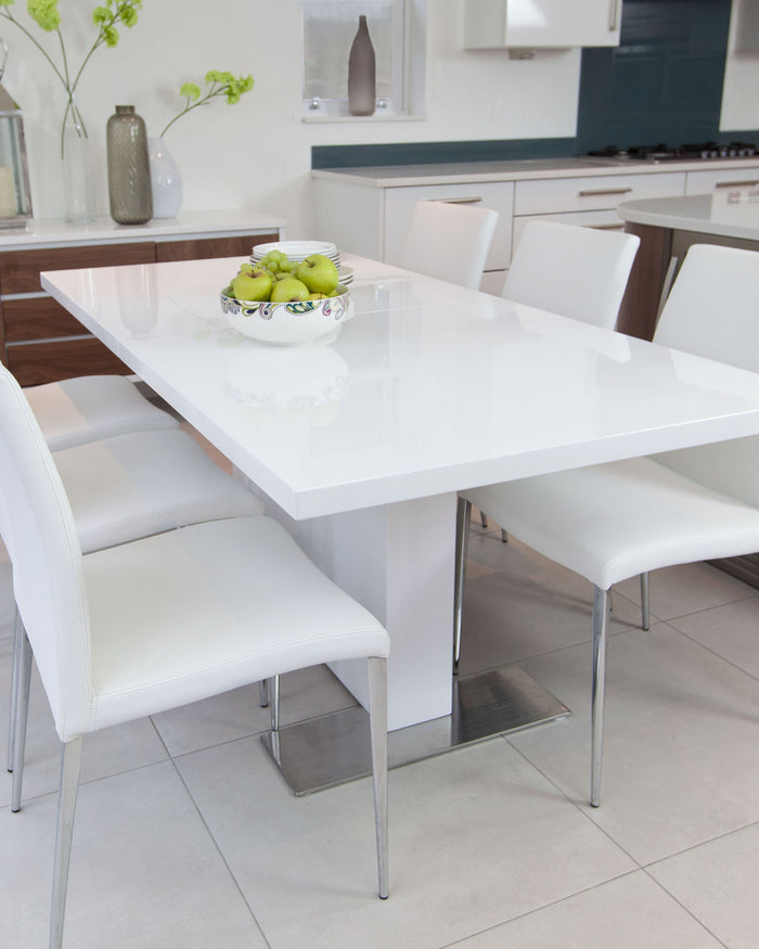 Sanza And Elise White Gloss Extending Dining Set