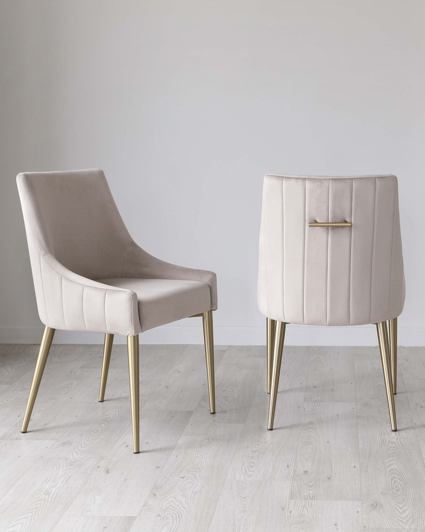 Juliana Champagne Velvet With Brushed Brass Dining Chair - Set of 2