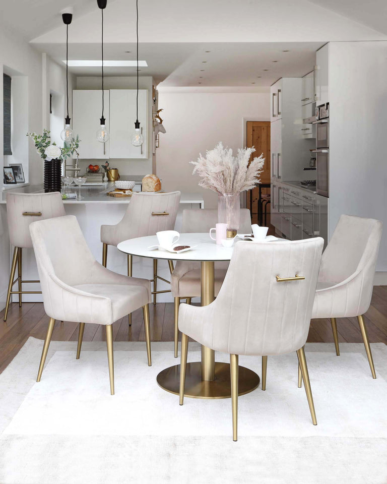romeo table and juliana chair brass dining set