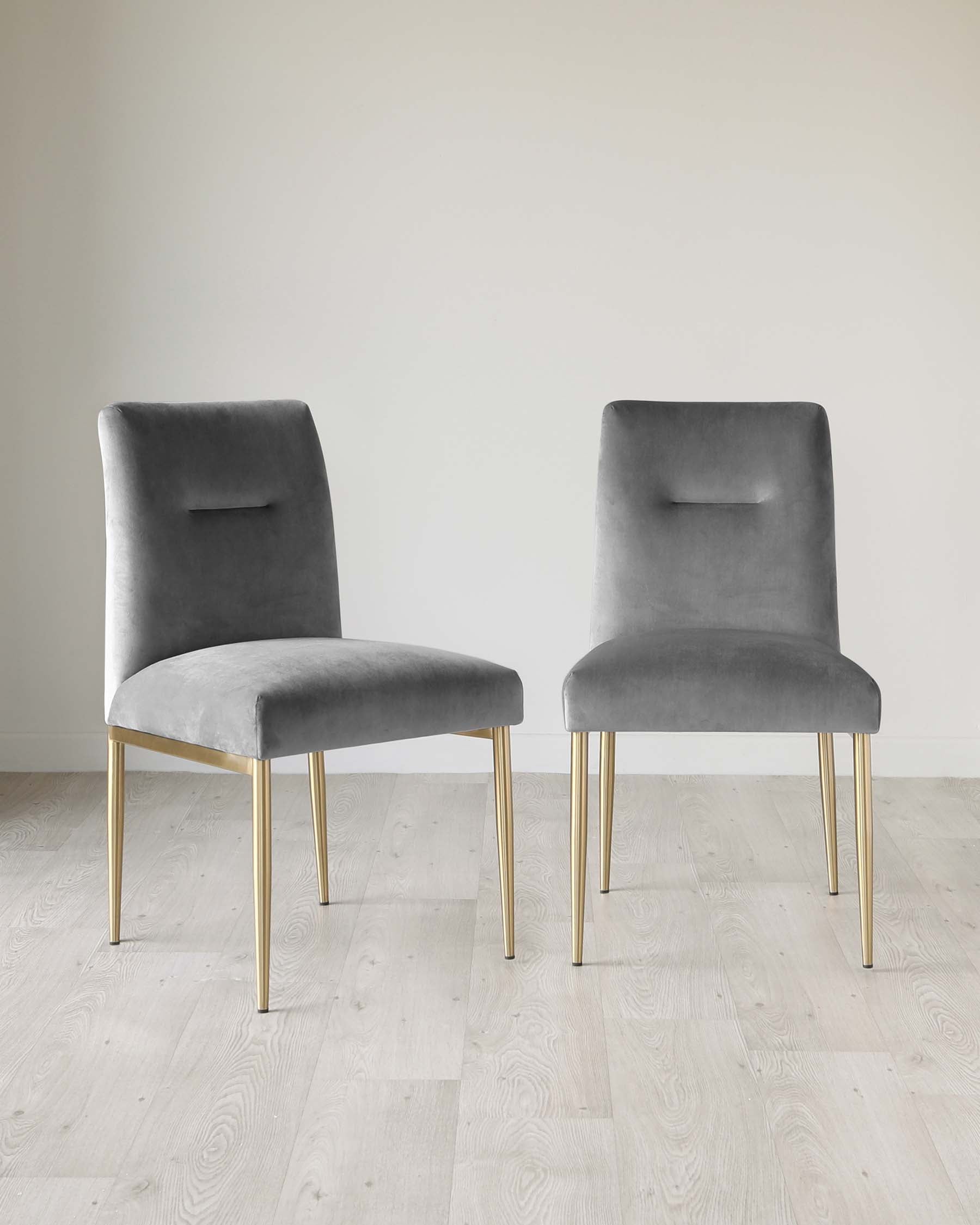 Keira Metal and Dark Grey Velvet Dining Chair by
