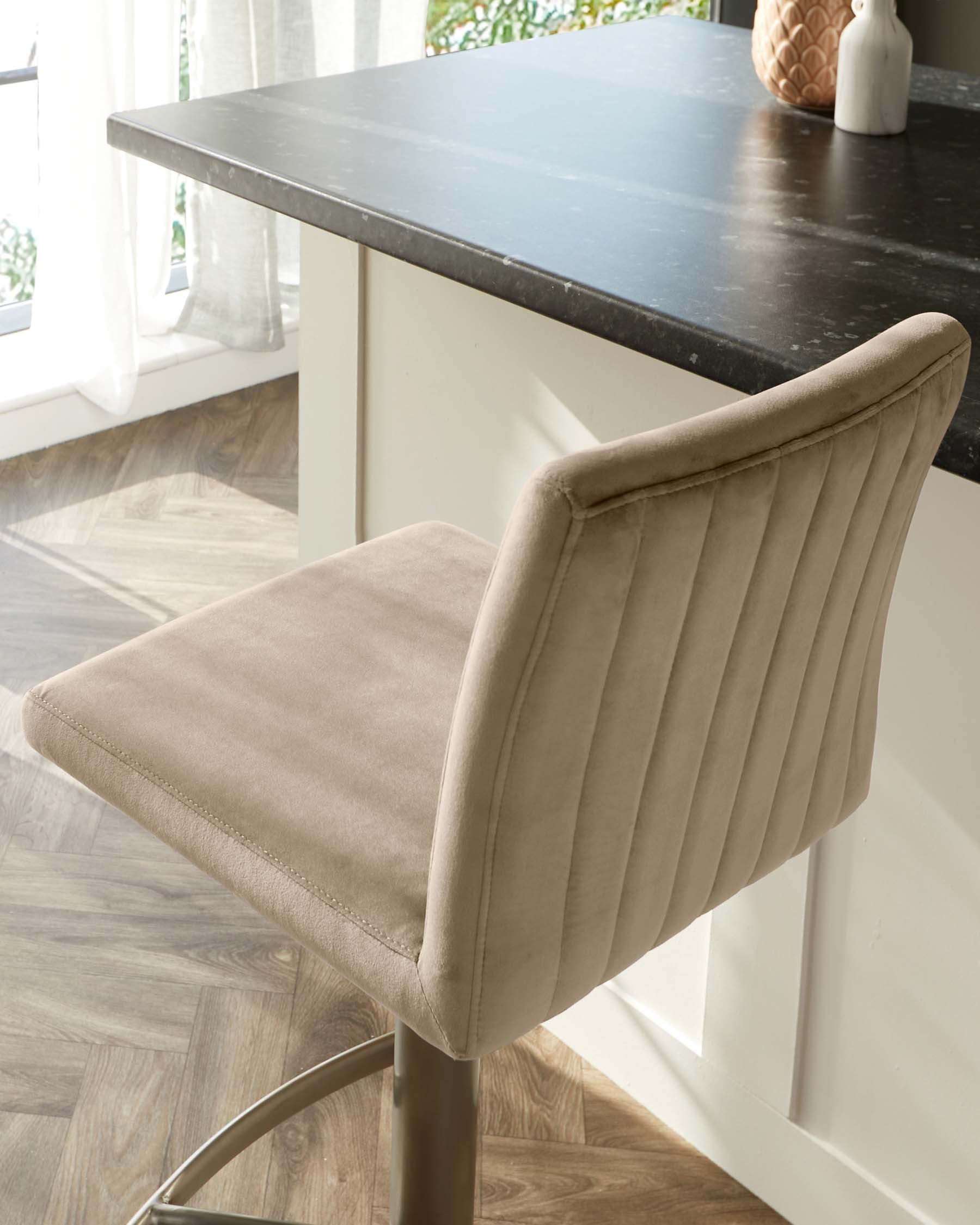 Lesley Velvet Gas Lift Bar Stools Gas Lift Low Saddle Stool