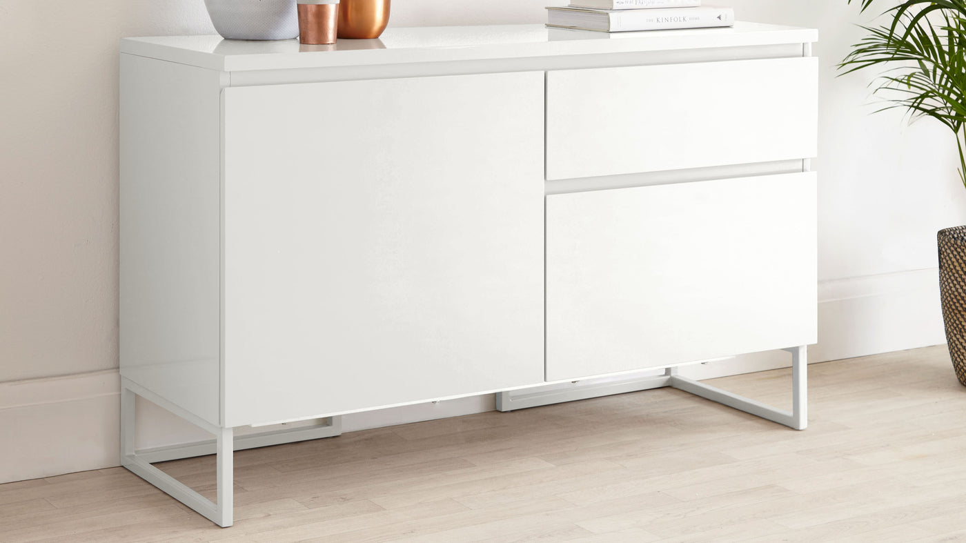 Lexi Compact White Gloss Sideboard