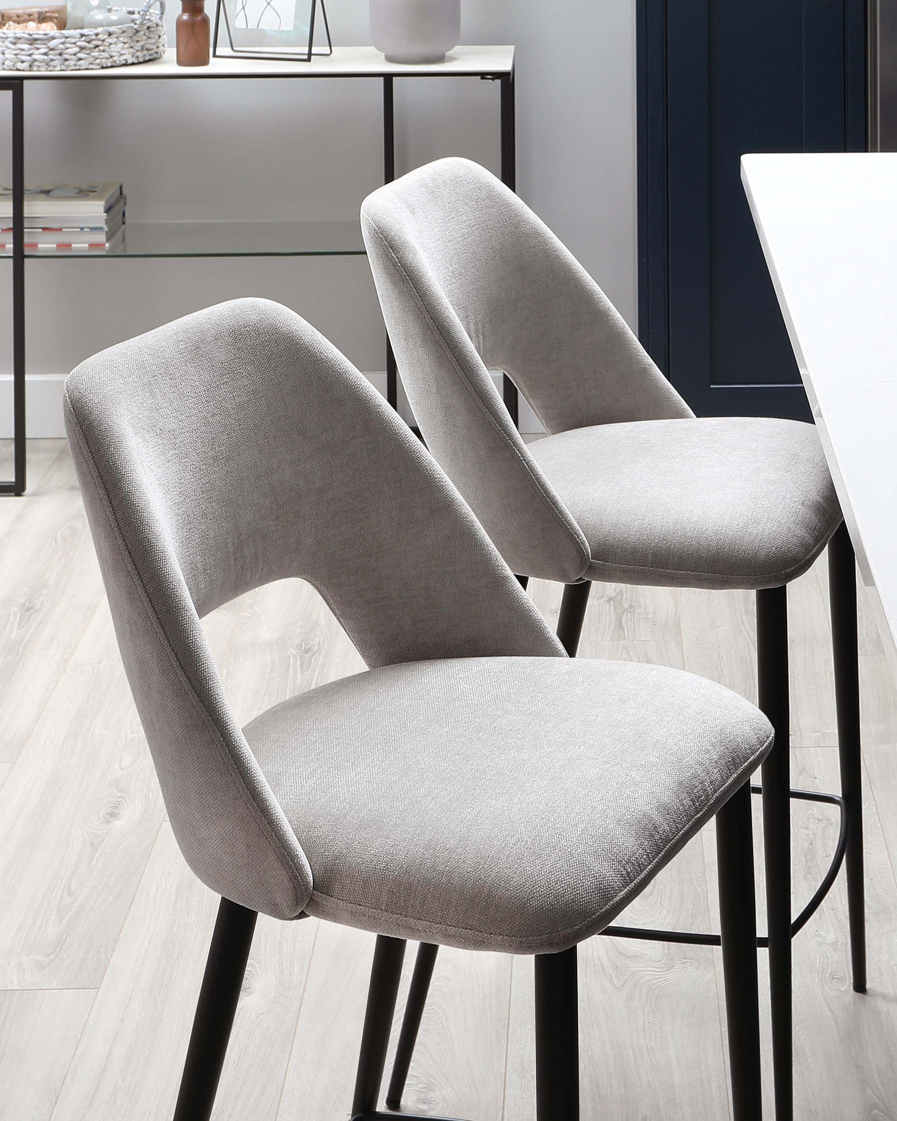 Lottie Mid Grey Fabric Bar Stool – Danetti