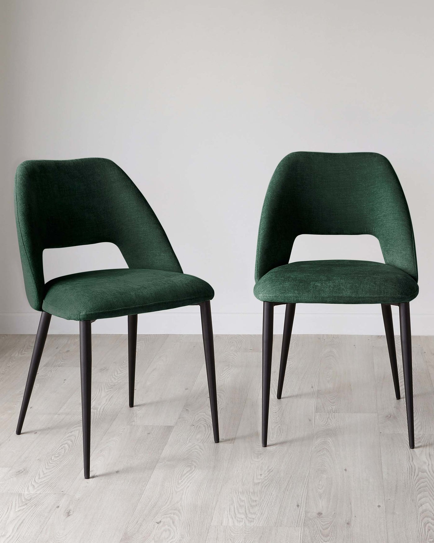 Lottie Dark Green Fabric Dining Chair- Set of 2