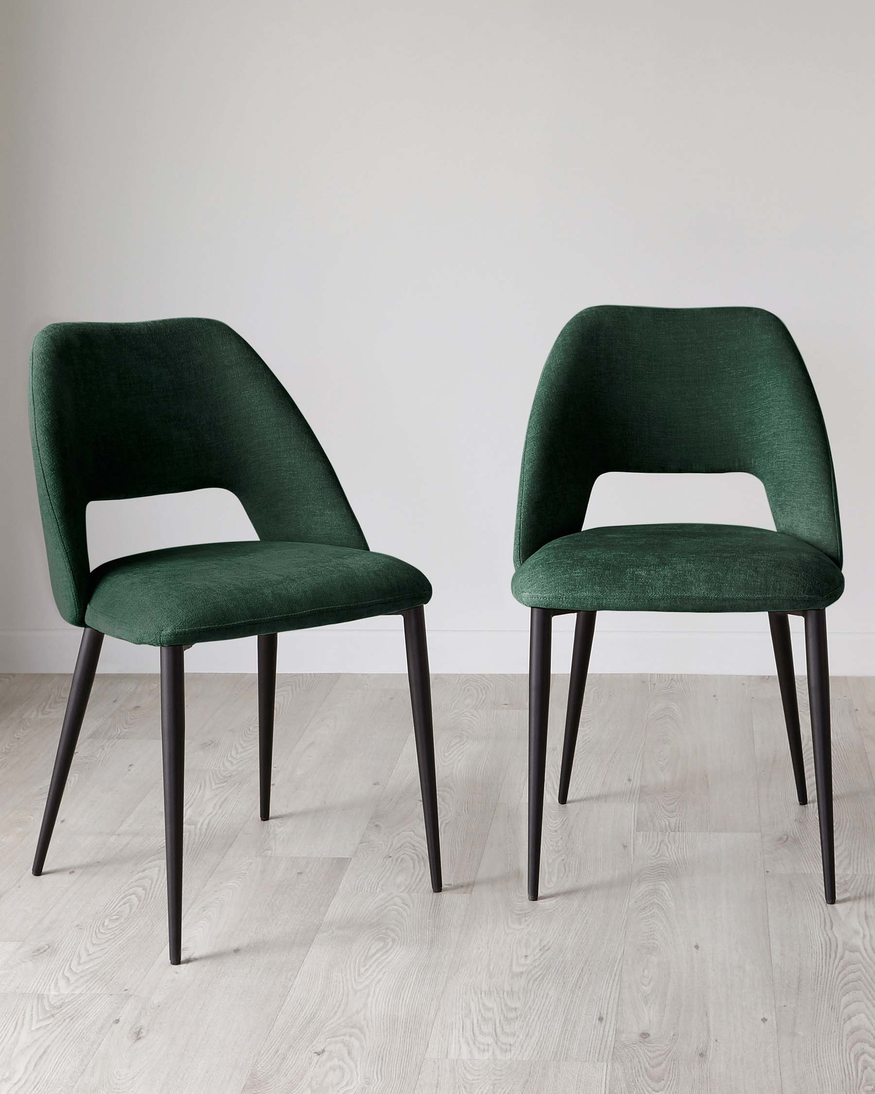 Lottie Dark Green Fabric Dining Chair- Set of 2