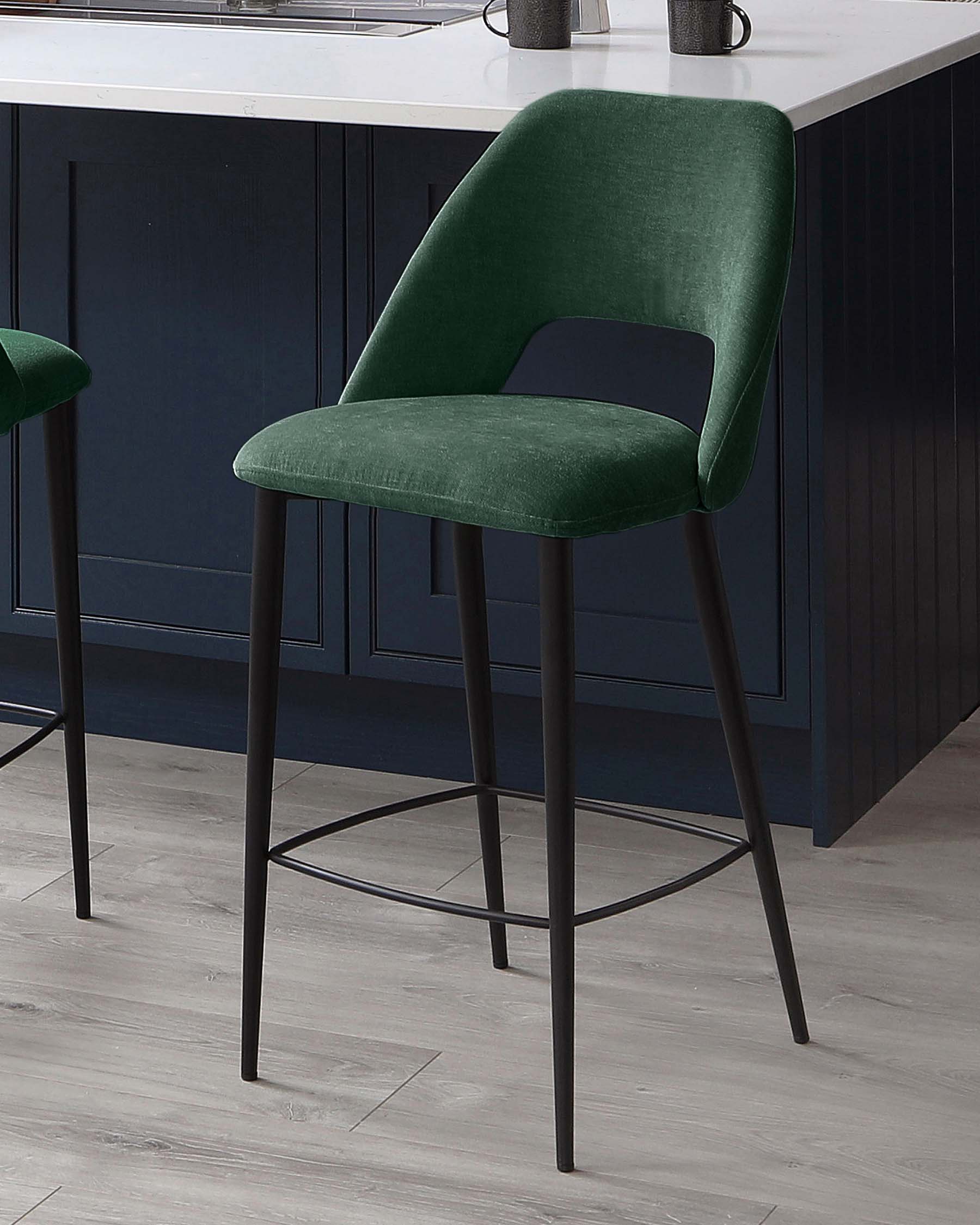 lottie fabric bar stool dark green