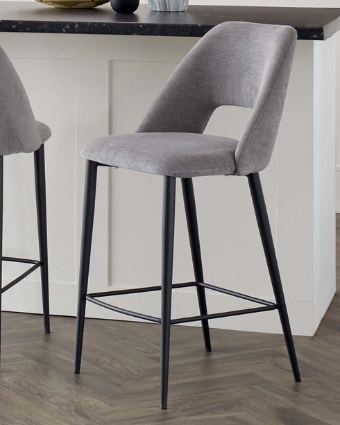 lottie fabric bar stool dark grey