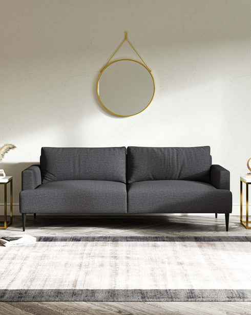Lucca Dark Grey Fabric 3 Seater Sofa