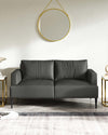 Lucca Dark Grey Faux Suede Fabric 2 Seater Sofa