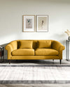 Lucinda Yellow Velvet 3 Seater Sofa