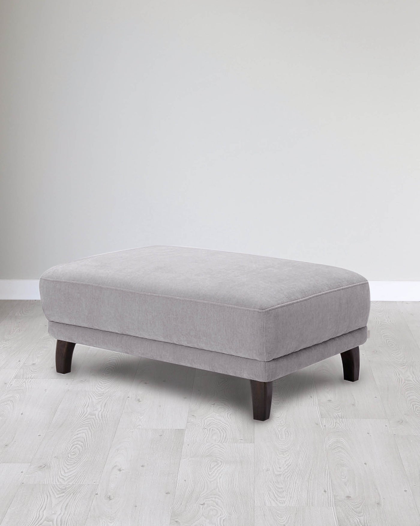 Luxe Modern Mid Grey Fabric Footstool